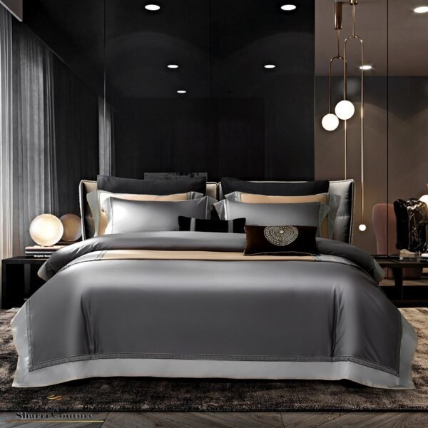 S. C. - 1029 - Metallic Dark Grey Silver Frame Color - Combination of Cotton and Silk