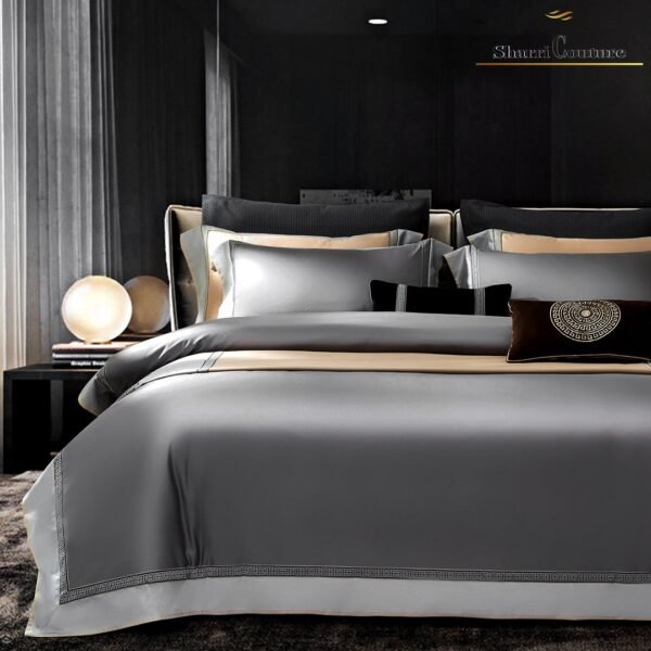 S. C. - 1029 - Metallic Dark Grey Silver Frame Color - Combination of Cotton and Silk - Image 11