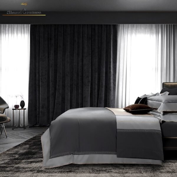 S. C. - 1029 - Metallic Dark Grey Silver Frame Color - Combination of Cotton and Silk - Image 3