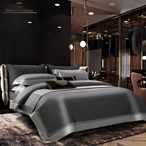 S. C. - 1029 - Metallic Dark Grey Silver Frame Color - Combination of Cotton and Silk - Image 4