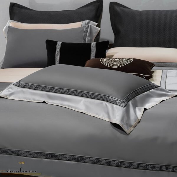 S. C. - 1029 - Metallic Dark Grey Silver Frame Color - Combination of Cotton and Silk - Image 5
