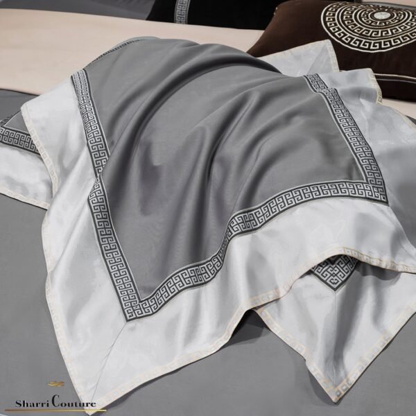 S. C. - 1029 - Metallic Dark Grey Silver Frame Color - Combination of Cotton and Silk - Image 7