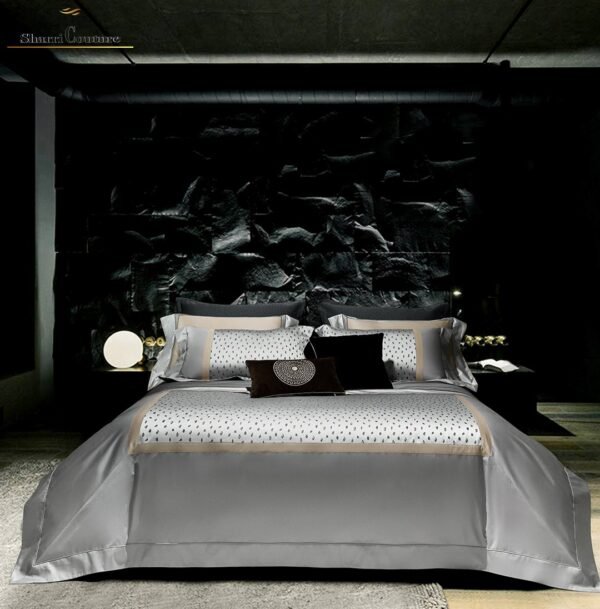 S. C. - 1030 - Metallic Light Silver With a Middle Floral Texture - Combination of Cotton and Silk
