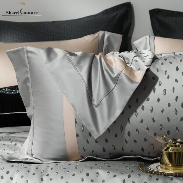 S. C. - 1030 - Metallic Light Silver With a Middle Floral Texture - Combination of Cotton and Silk - Image 10