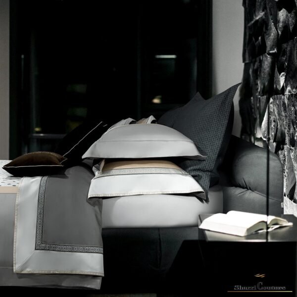 S. C. - 1030 - Metallic Light Silver With a Middle Floral Texture - Combination of Cotton and Silk - Image 2