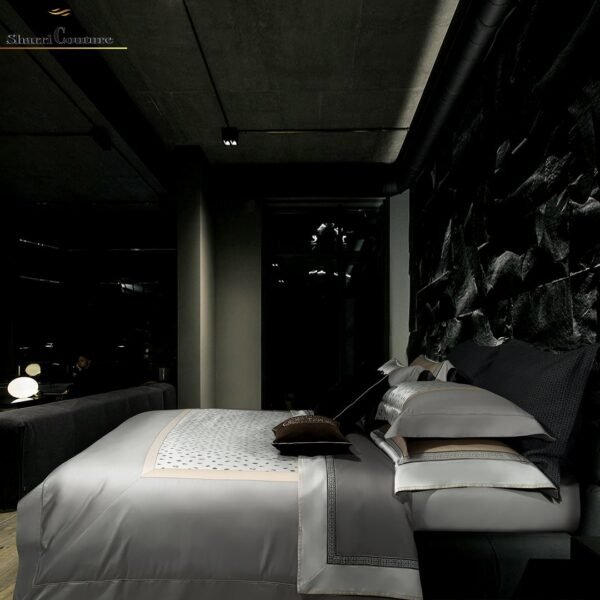 S. C. - 1030 - Metallic Light Silver With a Middle Floral Texture - Combination of Cotton and Silk - Image 3