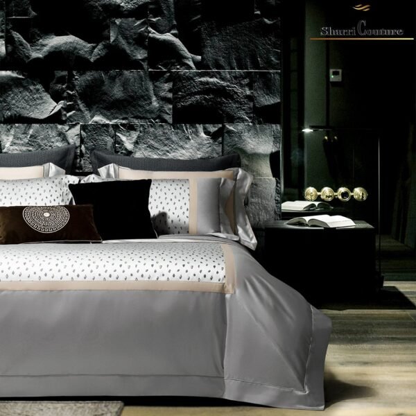 S. C. - 1030 - Metallic Light Silver With a Middle Floral Texture - Combination of Cotton and Silk - Image 6
