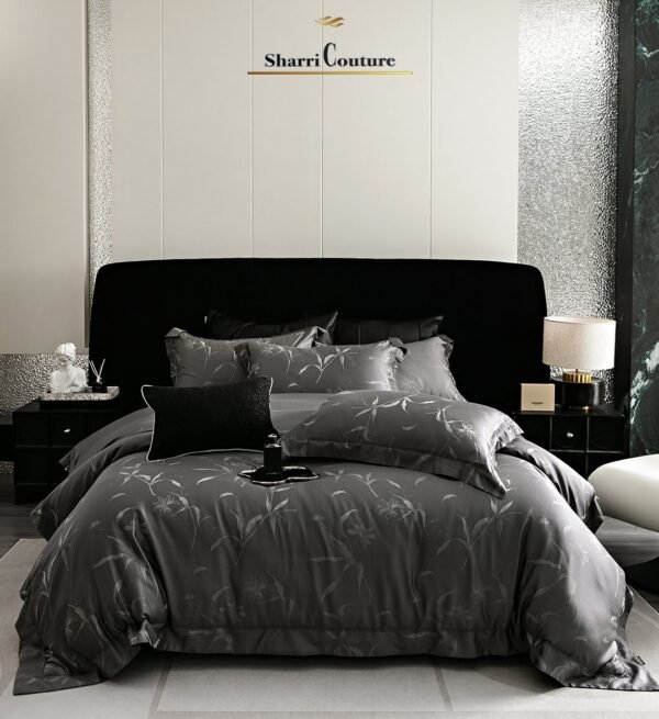 S. C. - 1034 Black Grey - 40% Jacquard Cotton + 60% Lyocell