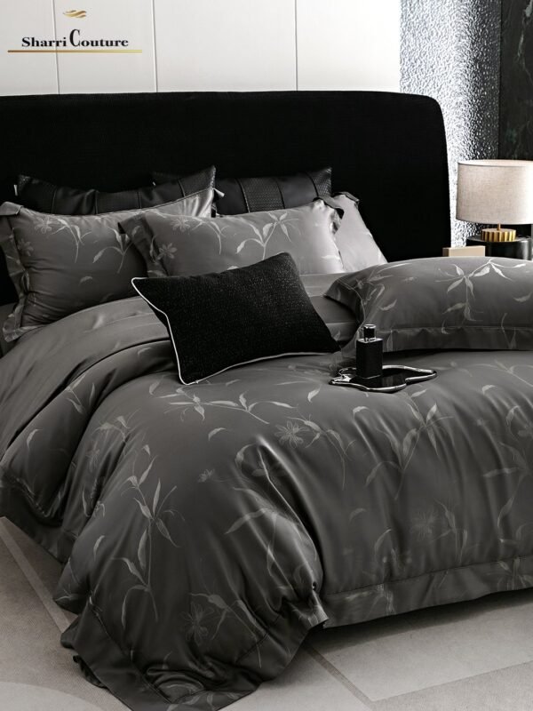 S. C. - 1034 Black Grey - 40% Jacquard Cotton + 60% Lyocell - Image 3