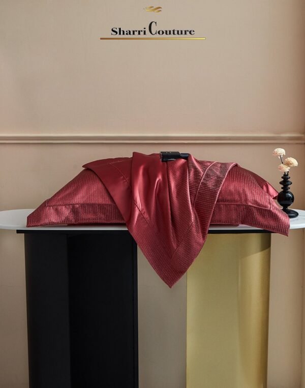 S. C. - 1035 - Metallic Wine Red Color - 100% Jacquard Cotton - Image 11