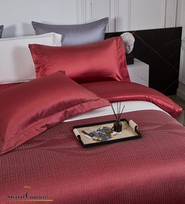 S. C. - 1035 - Metallic Wine Red Color - 100% Jacquard Cotton - Image 2