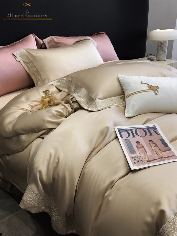 S. C. 1039 Light Pink with Embroidery Frame - 60% Jacquard Cotton and 40% Lyocell - Image 10