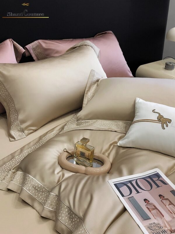 S. C. 1039 Light Pink with Embroidery Frame - 60% Jacquard Cotton and 40% Lyocell - Image 8