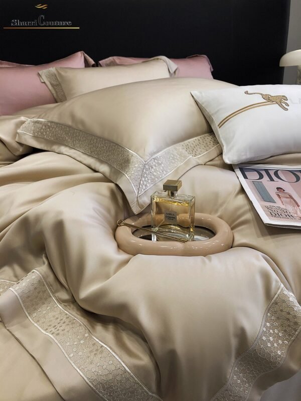 S. C. 1039 Light Pink with Embroidery Frame - 60% Jacquard Cotton and 40% Lyocell - Image 9