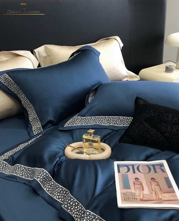 S. C. - 1039 - Navy Blue Color With Embroidery - 60% Jacquard Cotton and 40% Lyocell - Image 8