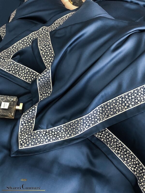 S. C. - 1039 - Navy Blue Color With Embroidery - 60% Jacquard Cotton and 40% Lyocell - Image 9