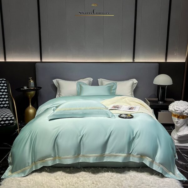 S. C. - 1041 - Light Turquoise Color, With Embroidery Frames Lines - 100% Supima Cotton