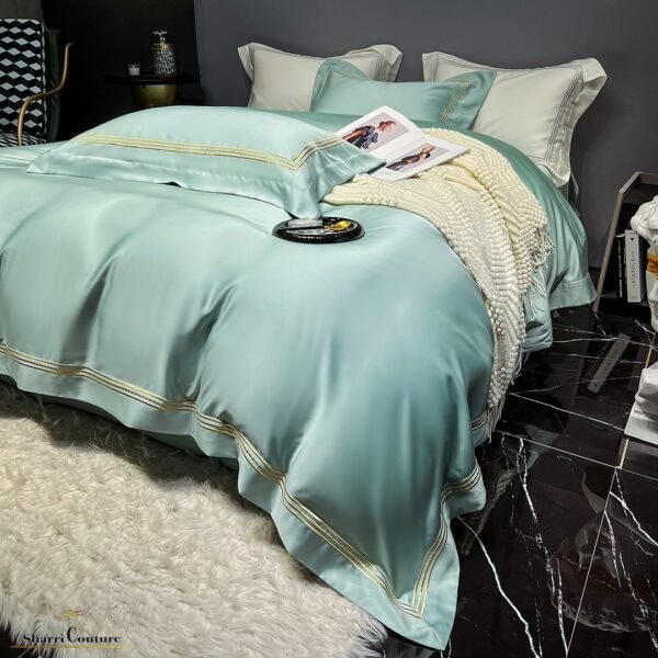S. C. - 1041 - Light Turquoise Color, With Embroidery Frames Lines - 100% Supima Cotton - Image 3