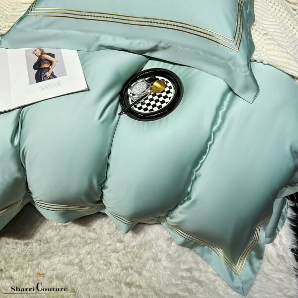 S. C. - 1041 - Light Turquoise Color, With Embroidery Frames Lines - 100% Supima Cotton - Image 4
