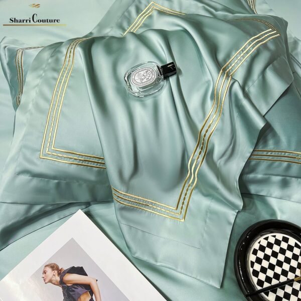 S. C. - 1041 - Light Turquoise Color, With Embroidery Frames Lines - 100% Supima Cotton - Image 6