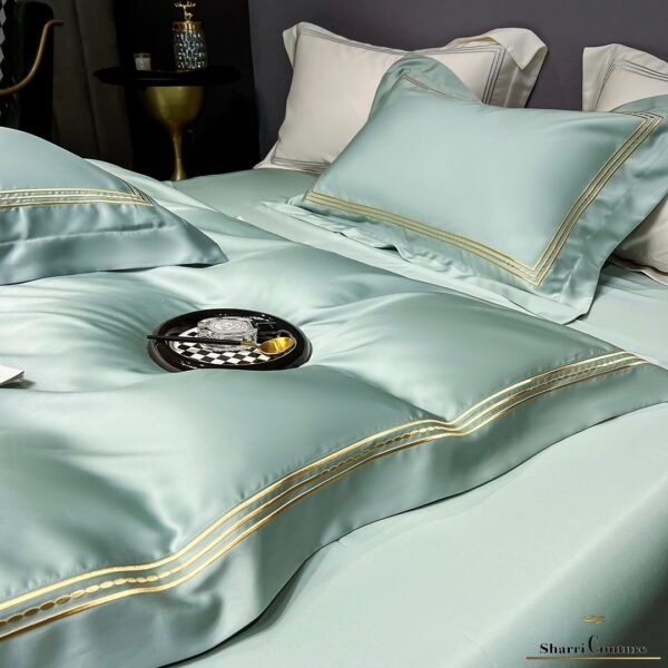 S. C. - 1041 - Light Turquoise Color, With Embroidery Frames Lines - 100% Supima Cotton - Image 8