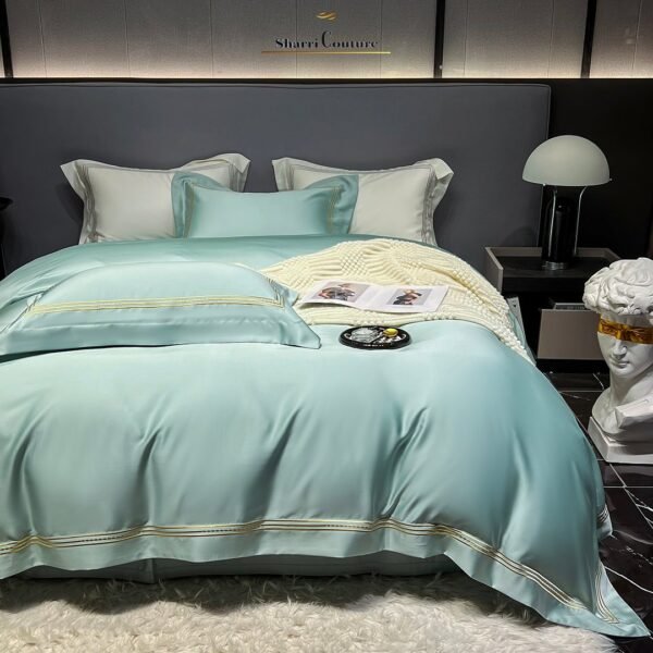 S. C. - 1041 - Light Turquoise Color, With Embroidery Frames Lines - 100% Supima Cotton - Image 9