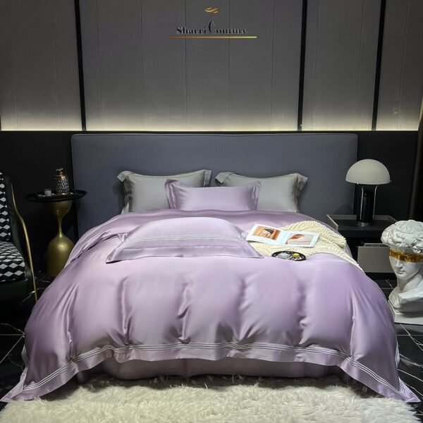 S. C. - 1041 - Light Purple Color With 3 Embroidery Frames Lines - 100% Supima Cotton