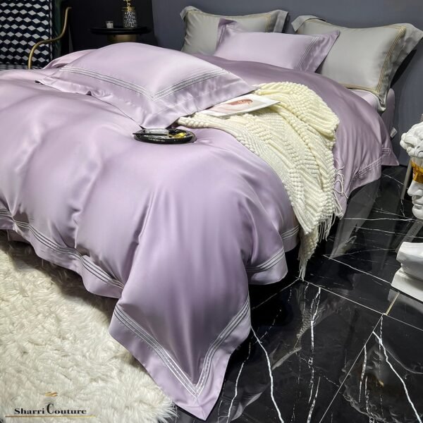 S. C. - 1041 - Light Purple Color With 3 Embroidery Frames Lines - 100% Supima Cotton - Image 3