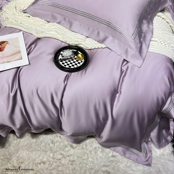 S. C. - 1041 - Light Purple Color With 3 Embroidery Frames Lines - 100% Supima Cotton - Image 4