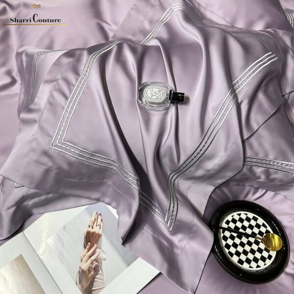S. C. - 1041 - Light Purple Color With 3 Embroidery Frames Lines - 100% Supima Cotton - Image 5