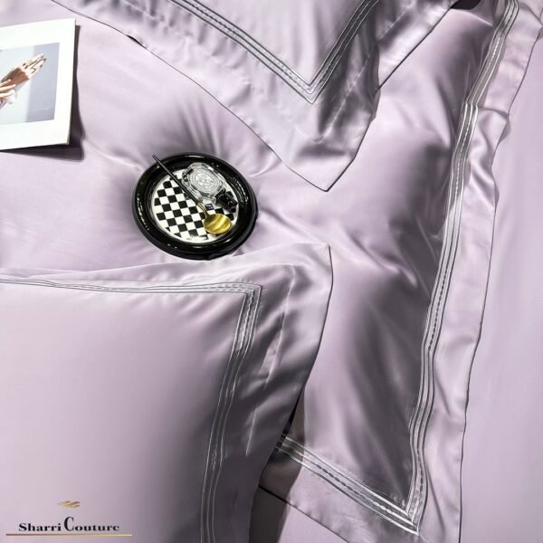 S. C. - 1041 - Light Purple Color With 3 Embroidery Frames Lines - 100% Supima Cotton - Image 7
