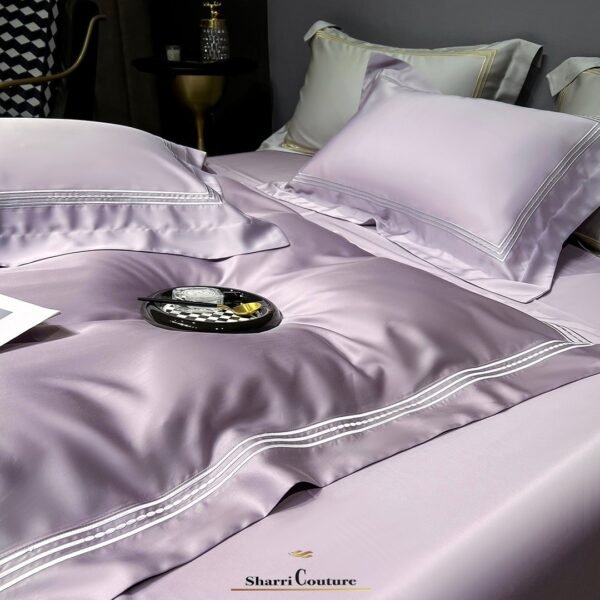 S. C. - 1041 - Light Purple Color With 3 Embroidery Frames Lines - 100% Supima Cotton - Image 8