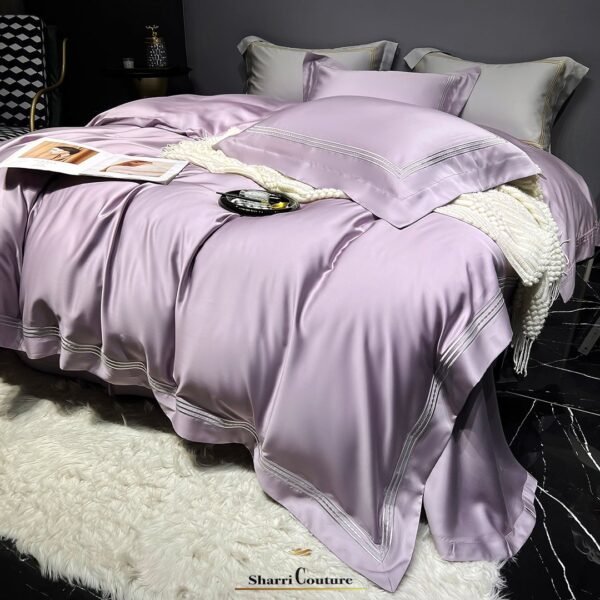 S. C. - 1041 - Light Purple Color With 3 Embroidery Frames Lines - 100% Supima Cotton - Image 9