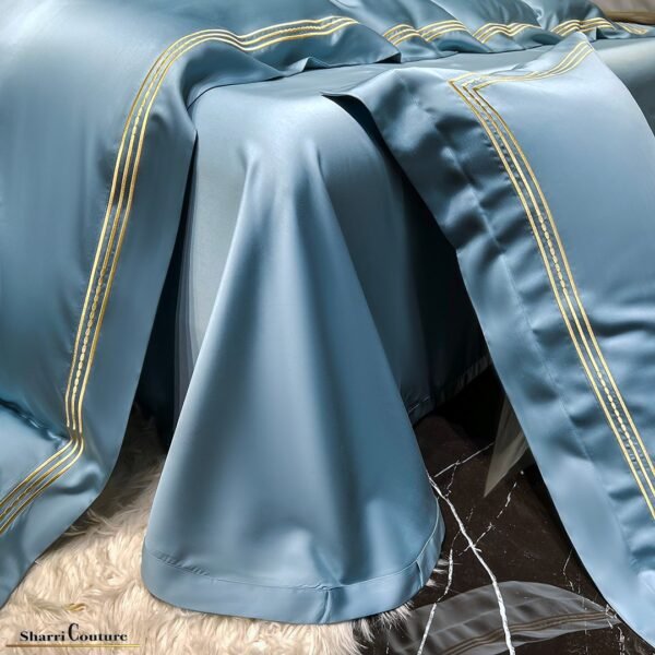 S. C. - 1041 - Ocean Blue Color With Embroidery 3 Frames Lines - 100% Supima Cotton - Image 6