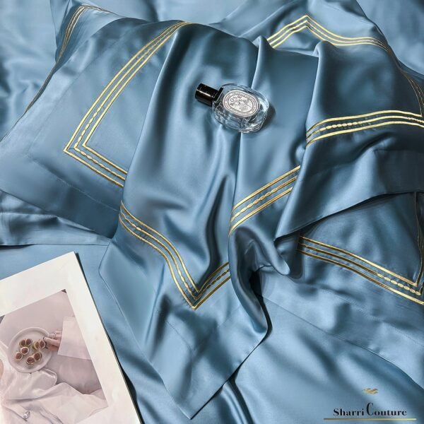 S. C. - 1041 - Ocean Blue Color With Embroidery 3 Frames Lines - 100% Supima Cotton - Image 7