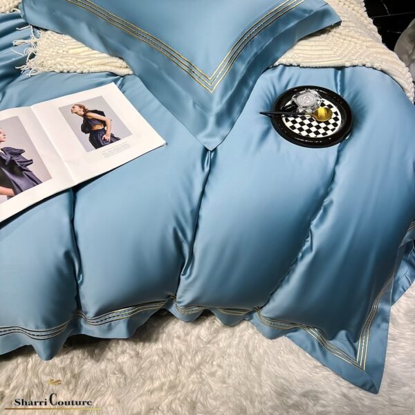 S. C. - 1041 - Ocean Blue Color With Embroidery 3 Frames Lines - 100% Supima Cotton - Image 10