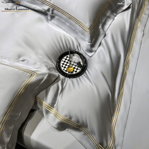 S. C. - 1041 - Light Grey Color with 3 Embroidery Frames Lines - 100% Supima Cotton - Image 10