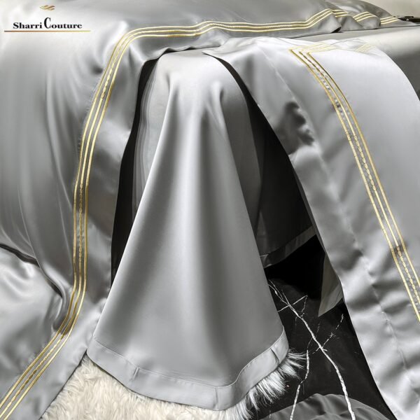 S. C. - 1041 - Light Grey Color with 3 Embroidery Frames Lines - 100% Supima Cotton - Image 2