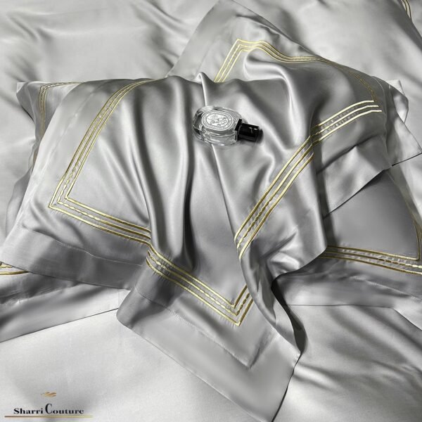S. C. - 1041 - Light Grey Color with 3 Embroidery Frames Lines - 100% Supima Cotton - Image 3