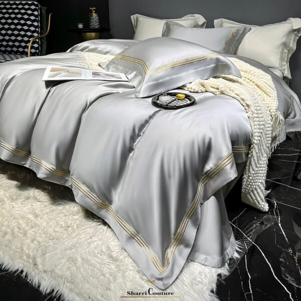 S. C. - 1041 - Light Grey Color with 3 Embroidery Frames Lines - 100% Supima Cotton - Image 6