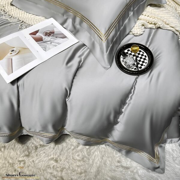 S. C. - 1041 - Light Grey Color with 3 Embroidery Frames Lines - 100% Supima Cotton - Image 7