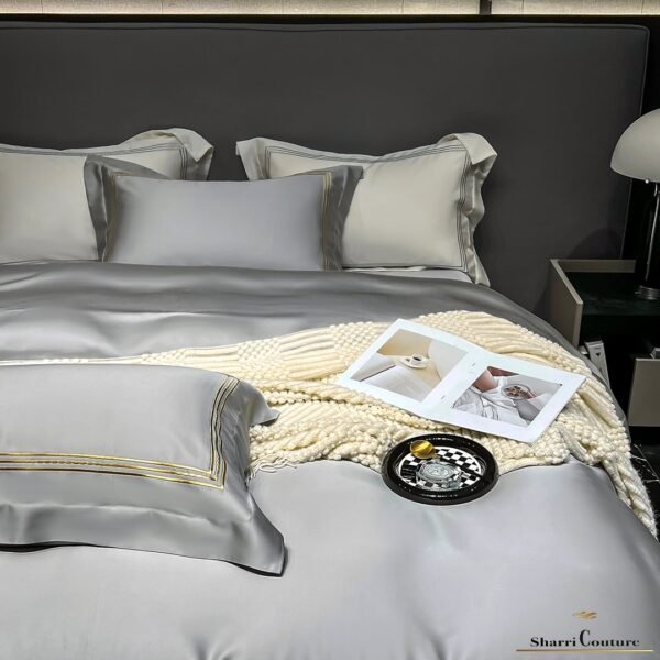 S. C. - 1041 - Light Grey Color with 3 Embroidery Frames Lines - 100% Supima Cotton - Image 8