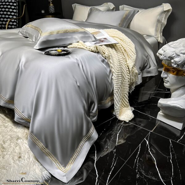 S. C. - 1041 - Light Grey Color with 3 Embroidery Frames Lines - 100% Supima Cotton - Image 9
