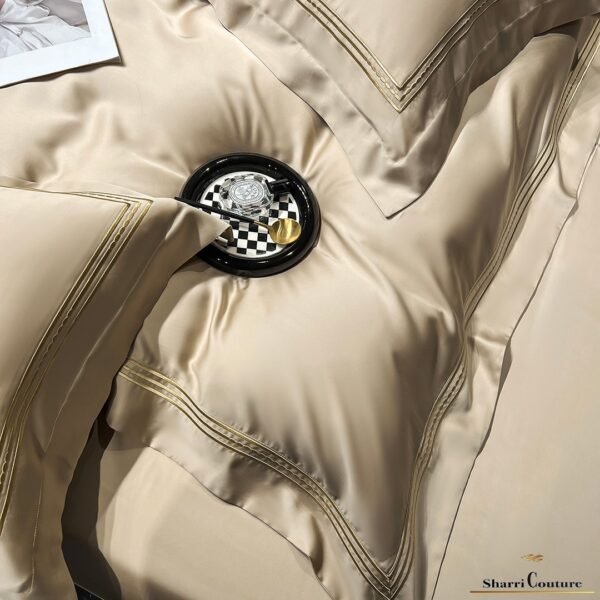 S. C. - 1041 - Light Golden Color With 3 Embroidery Frames Lines - 100% Supima Cotton - Image 6