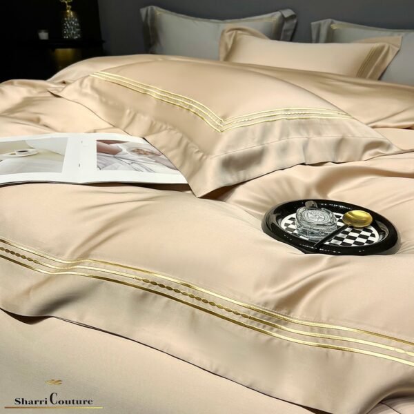 S. C. - 1041 - Light Golden Color With 3 Embroidery Frames Lines - 100% Supima Cotton - Image 8