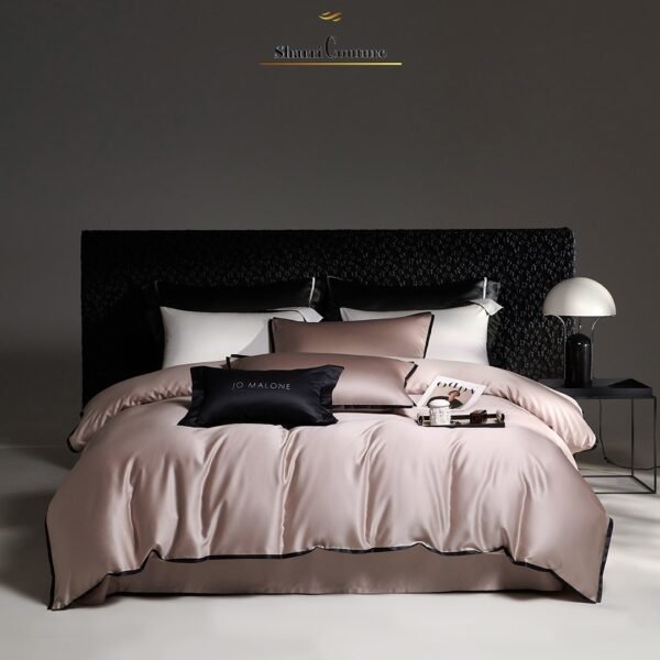 S. C. 1046 - Pink +  Black Satin Frame - 100% Australian Cotton