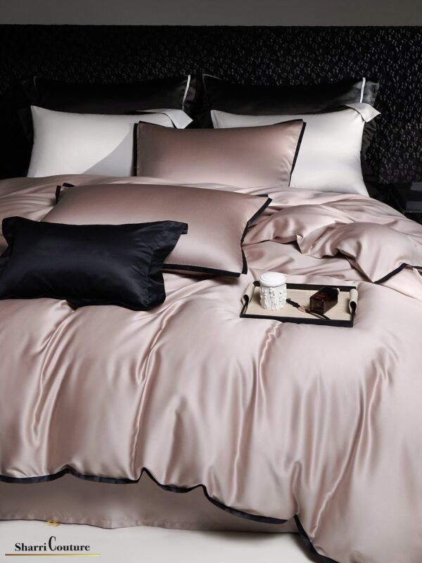 S. C. 1046 - Pink +  Black Satin Frame - 100% Australian Cotton - Image 9