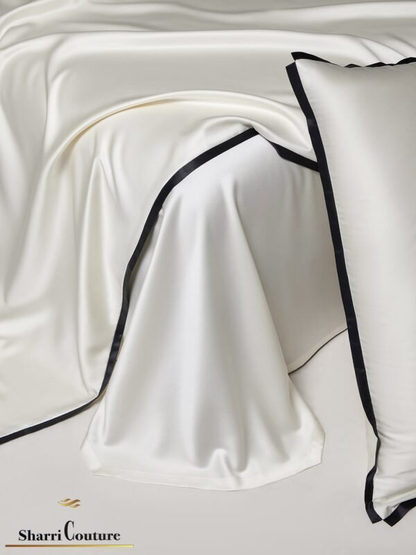 S. C. 1046 - White +  Black Satin Frame - 100% Australian Cotton - Image 10