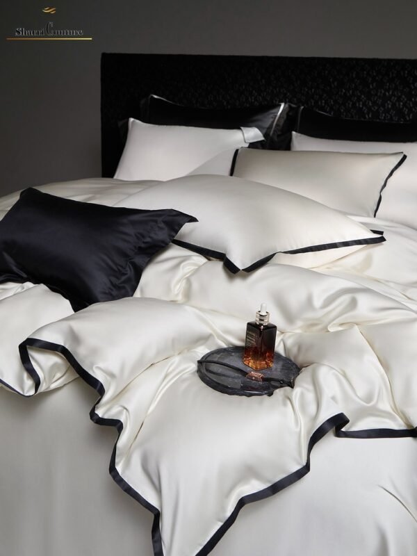 S. C. 1046 - White +  Black Satin Frame - 100% Australian Cotton - Image 6
