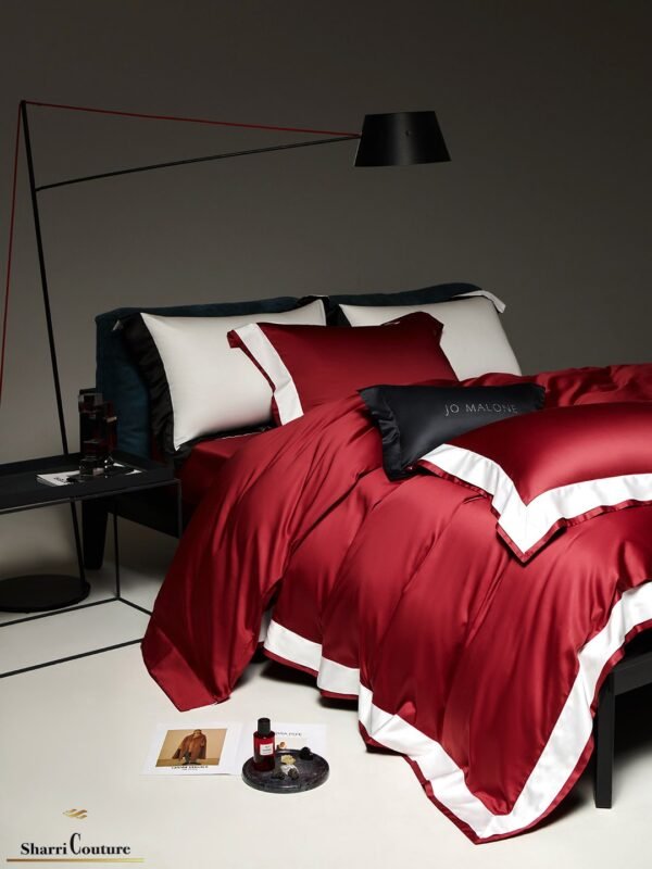 S. C. -1047 - Red Color + White Frame Color - 100s Long Staple Cotton - Image 5